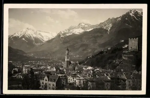 AK Merano, Panorama mit Kirche