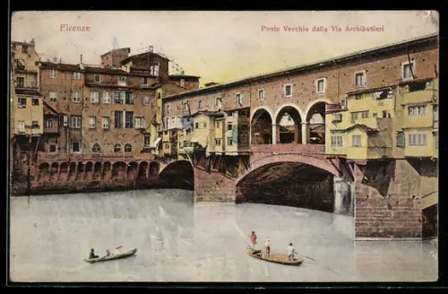 AK Firenze, Ponte Vecchio dalla Via Archibusieri