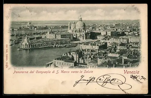 AK Venezia, Panorama dal Campanile di S. Marco verso la Salute