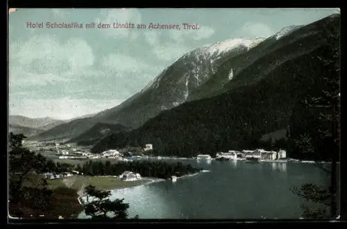 AK Achenkirch /Achensee, Hotel Scholastika mit dem Unnütz