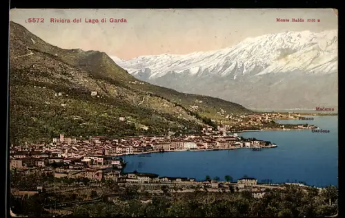 AK Gardone Riviera /Lago di Garda, Panorama & Monte Baldo