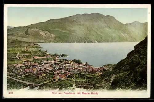 AK Riva am Gardasee, Panorama mit Monte Baldo