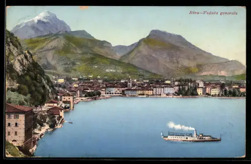 AK Riva, Veduta generale, Dampfer