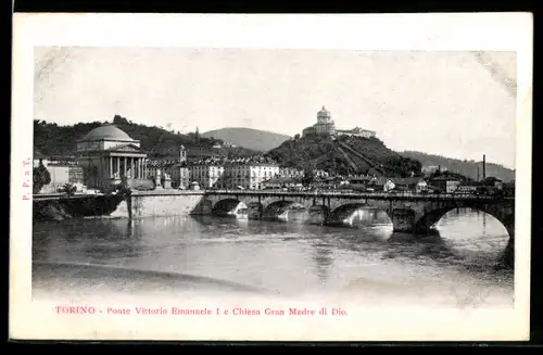 AK Torino, Ponte Vittorio Emanuele I e Chiesa Gran Madre di Dio