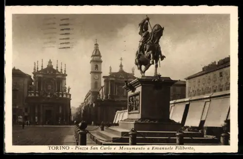 AK Torino, Piazza San Carlo e Monumento a Emanuele Filiberto
