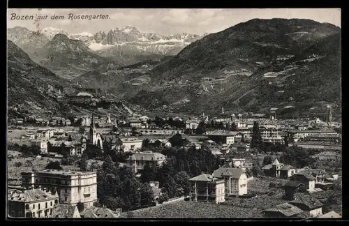 AK Bozen, Vista panoramica con il Rosengarten