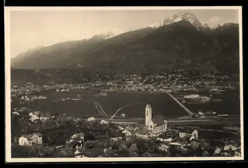 AK Merano, Marlengo, Vista panoramica con chiesa e montagne sullo sfondo