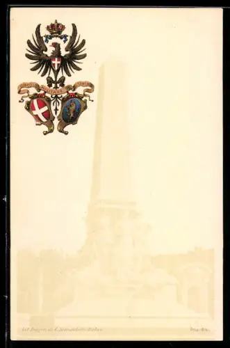 AK Torino, Monumento con stemma nobiliare e obelisco