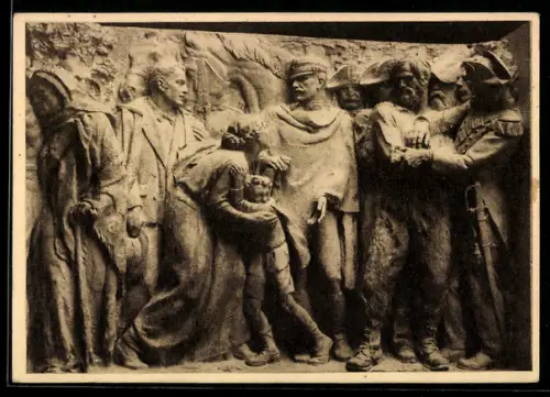 AK Torino, Monumento al Carabiniere Reale, particolare del bassorilievo
