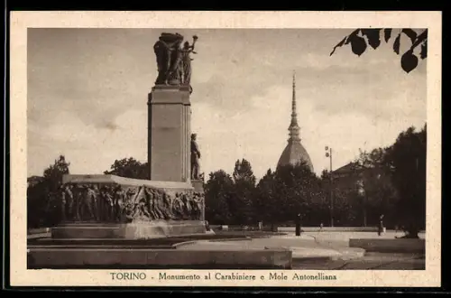 AK Torino, Monumento al Carabiniere e Mole Antonelliana