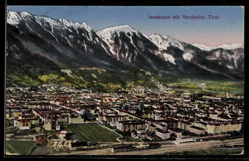 AK Innsbruck /Tirol, Panorama mit Nordkette