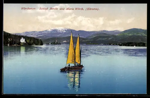 AK Wörthersee /Kärnten, Schloss Bercht und Maria Wörth