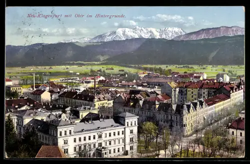 AK Neu-Klagenfurt, Panorama mit Obir im Hintergrund