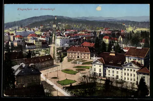 AK Klagenfurt, Stadtpanorama mit Kreuzbergl
