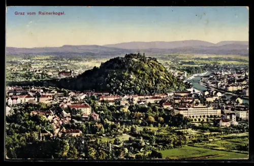 AK Graz, Stadtpanorama vom Rainerkogel mit Schlossberg
