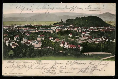 AK Graz, Stadtpanorama von der Hilmwarte