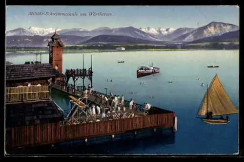 AK Klagenfurt /Wörthersee, Militär-Schwimmschule