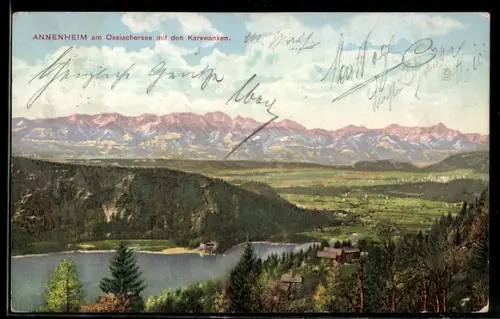 AK Annenheim am Ossiachersee, Annenheim und Karawanken-Panorama aus der Vogelschau