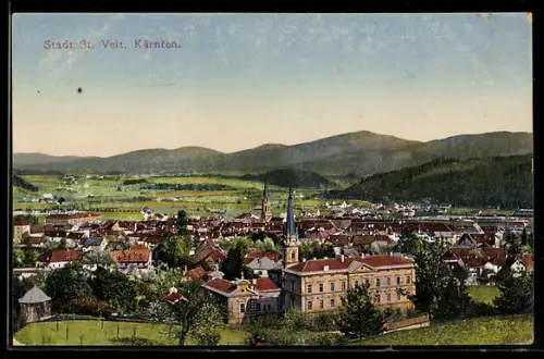 AK St. Veit /Kärnten, Stadtpanorama mit Kirchen