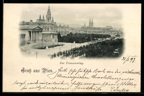 AK Wien, Franzensring mit Kirche