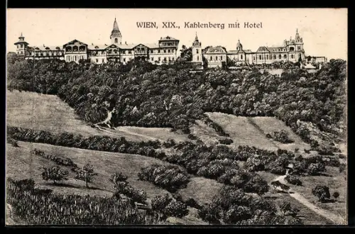 Künstler-AK Wien, Kahlenberg mit Hotel