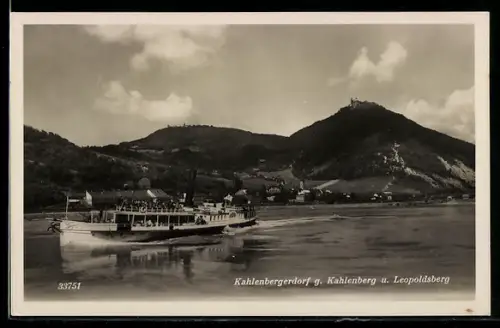 AK Kahlenbergerdorf, Ortspartie gegen Kahlenberg und Leopoldsberg