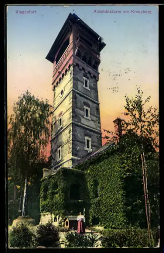 AK Klagenfurt, Aussichtsturm am Kreuzberg