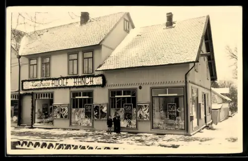 Foto-AK Dorfmark, Kaufhaus Adolf Ranch