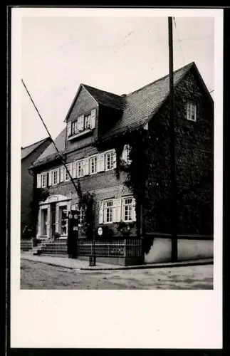 Foto-AK Weisel, Tankstelle Wilhelm Sipp