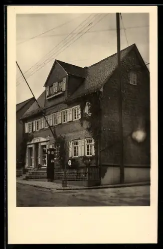 Foto-AK Weisel, Tankstelle Wilhelm Sipp
