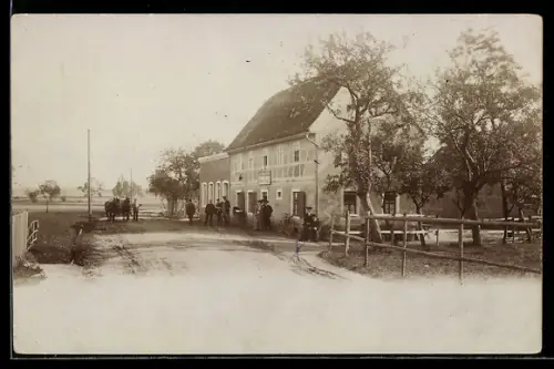 Foto-AK Bad Lausick, Gasthof Heinersdorf ca. 1900
