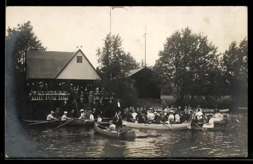 Foto-AK Handorf, Ruderverein Germania Münster, Boothaus