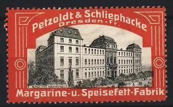 Reklamemarke Dresden, Petzoldt & Schliephacke Margarine & Speisefett, Schloss Darmstadt