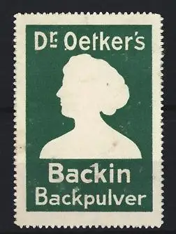Reklamemarke Dr. Oetker`s, Backin Backpulver, Frauensilhouette