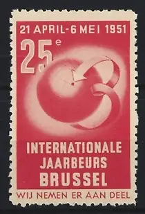 Reklamemarke Brüssel, Internationale Jaarbeurs 1951, Globus-Symbol