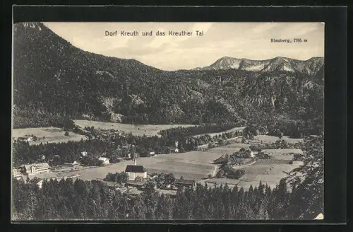 AK Dorf Kreuth, Ortsansicht im Kreuther Tal