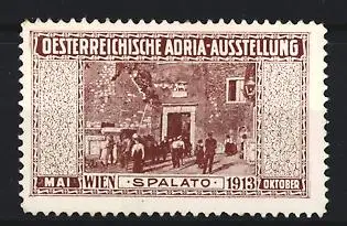 Reklamemarke Wien, Österreichische Adria-Ausstellung 1913, Gebäudeansicht in Split