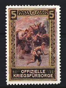 Reklamemarke Offizielle Kriegsfürsorge, Zivilisten auf der Flucht