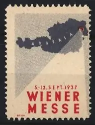 Reklamemarke Wien, Wiener Messe 1937, Umrisse Österreichs