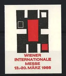 Reklamemarke Wien, Wiener Internationale Messe 1966, abstrakte Formen