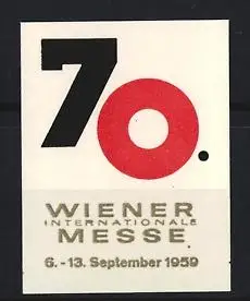 Reklamemarke Wien, 70. Wiener Internationale Messe, 1959, Roter Kreis