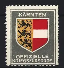 Reklamemarke Kärnten, Offizielle Kriegsfürsorge, Wappen mit Löwen und Streifen