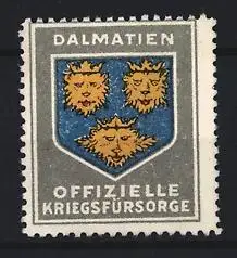 Reklamemarke Dalmatien, Offizielle Kriegsfürsorge, Drei Löwen im Wappen