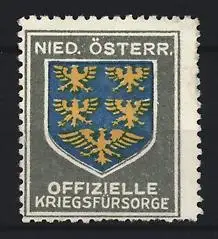 Reklamemarke Nied. Österr., Offizielle Kriegsfürsorge, Wappen mit Adlern