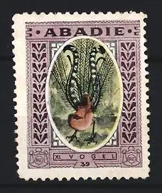 Reklamemarke Abadie, Fabrik für Zigarettenpapier, Exotischer Vogel
