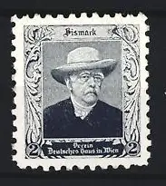 Reklamemarke Wien, Otto von Bismarck, Porträt mit Hut