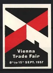 Reklamemarke Vienna, Vienna Trade Fair 1957, abstraktes Design