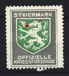 Reklamemarke Steiermark, Offizielle Kriegsfürsorge, Wappen mit Löwe