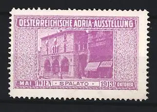 Reklamemarke Wien, Österreichische Adria-Ausstellung 1913, Gebäudeansicht Spalato
