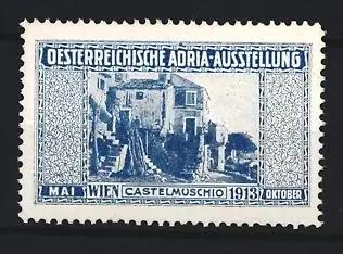 Reklamemarke Wien, Österreichische Adria-Ausstellung 1913, Castelmuschio Gebäude